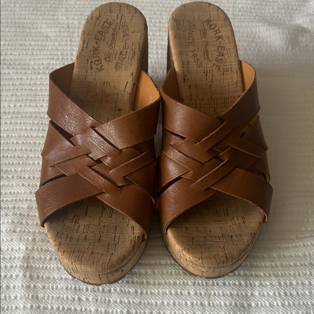 Kork-Ease Tan Leather Mules 8